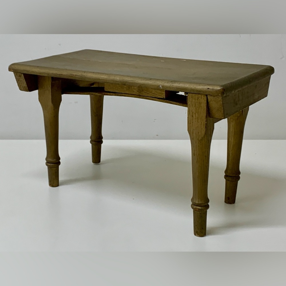 Vintage Artisan Hand Crafted Gold Painted Folding Wooden Stool